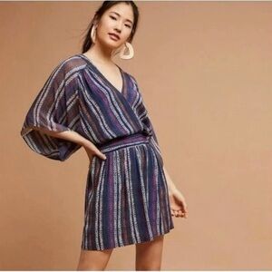 Anthropologie Maeve Siya Kimono Dress with Ruched Waist Size 14